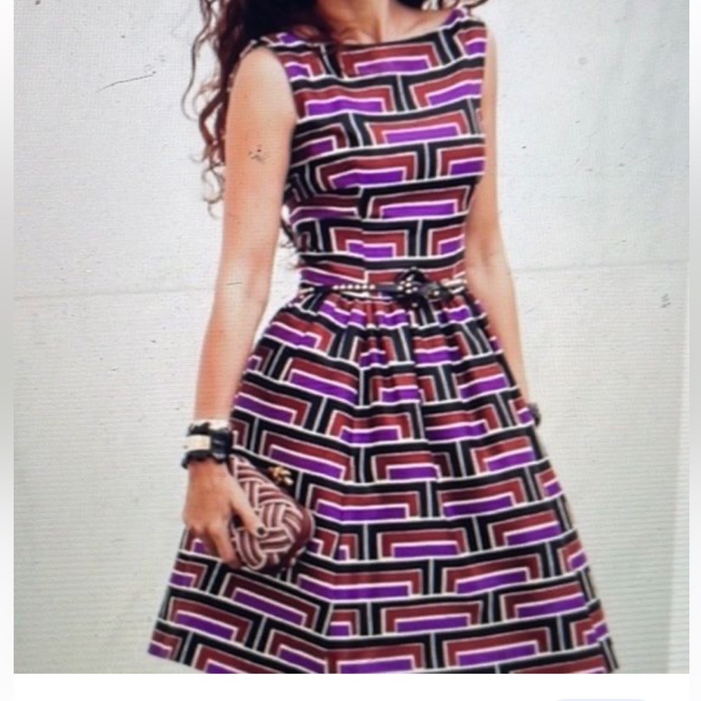 Kate spade Carolyn brown purple slik blend mini dress size 6